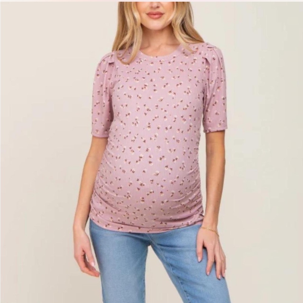 Floral Pink Maternity Top